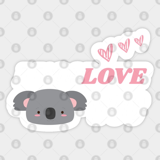 I Koalove You Funny Valentine's Day Saying Sticker by WassilArt